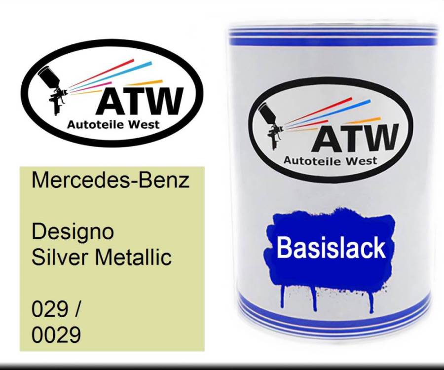 Mercedes-Benz, Designo Silver Metallic, 029 / 0029: 500ml Lackdose, von ATW Autoteile West.